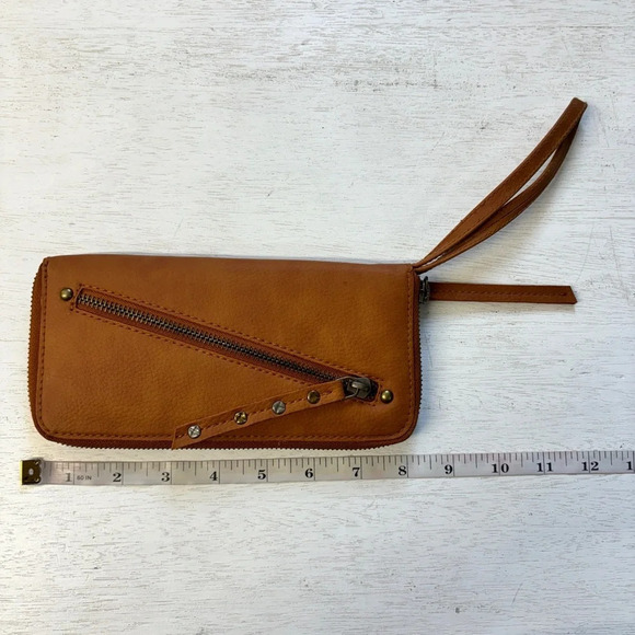 Free People Brown Vegan Wallet / Wristlet by Free People with Decorative Zipper - Picture 2 of 5